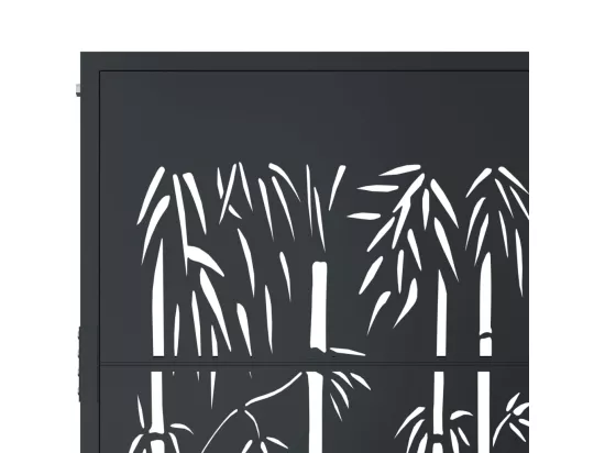 Portail de jardin anthracite 105x105 cm acier design de bambou