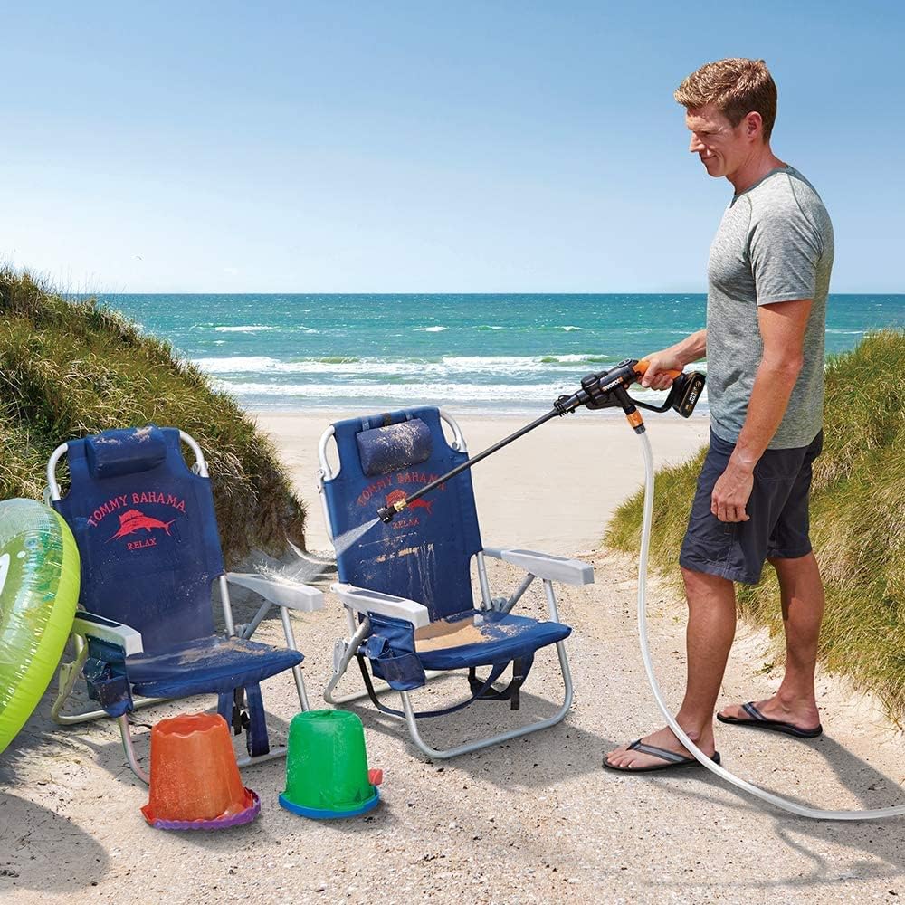 WORX WG620E.4 Akku-Hochdruckreiniger Hydroshot 20V, Multi-Sprühdüse, Lange Lanze, 6m Schlauch, inkl. 2 PowerShare Akkus & Schellladegerät
