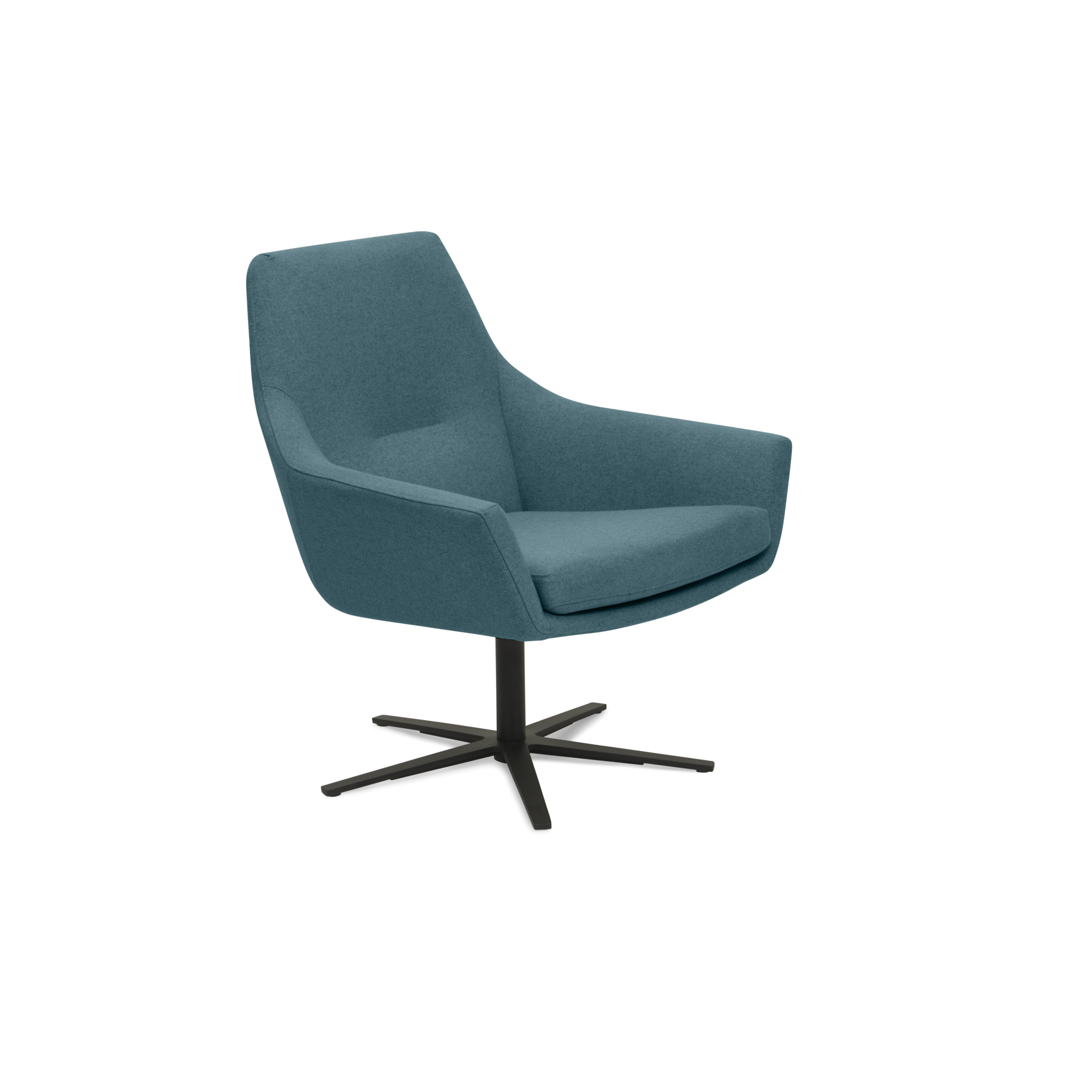 Loods 5 Design fauteuil Dunk Stof: Facet Azure 144 | Frame Zwart