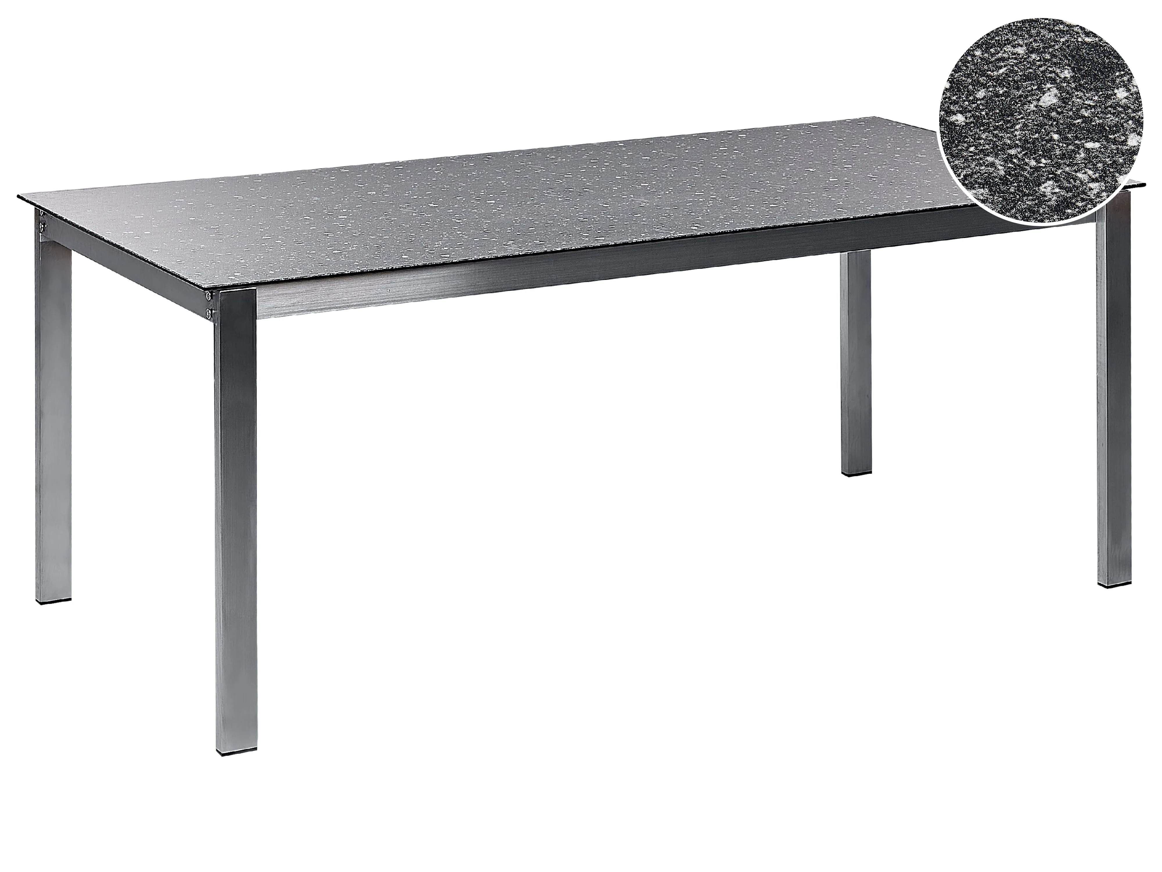Tuin eettafel COSOLETO 180 cm 90 cm Glas Zwart