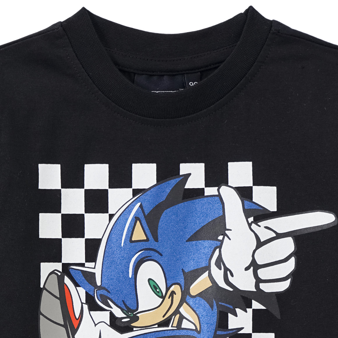 Topolino Sonic T-Shirt mit glänzendem Print schwarz