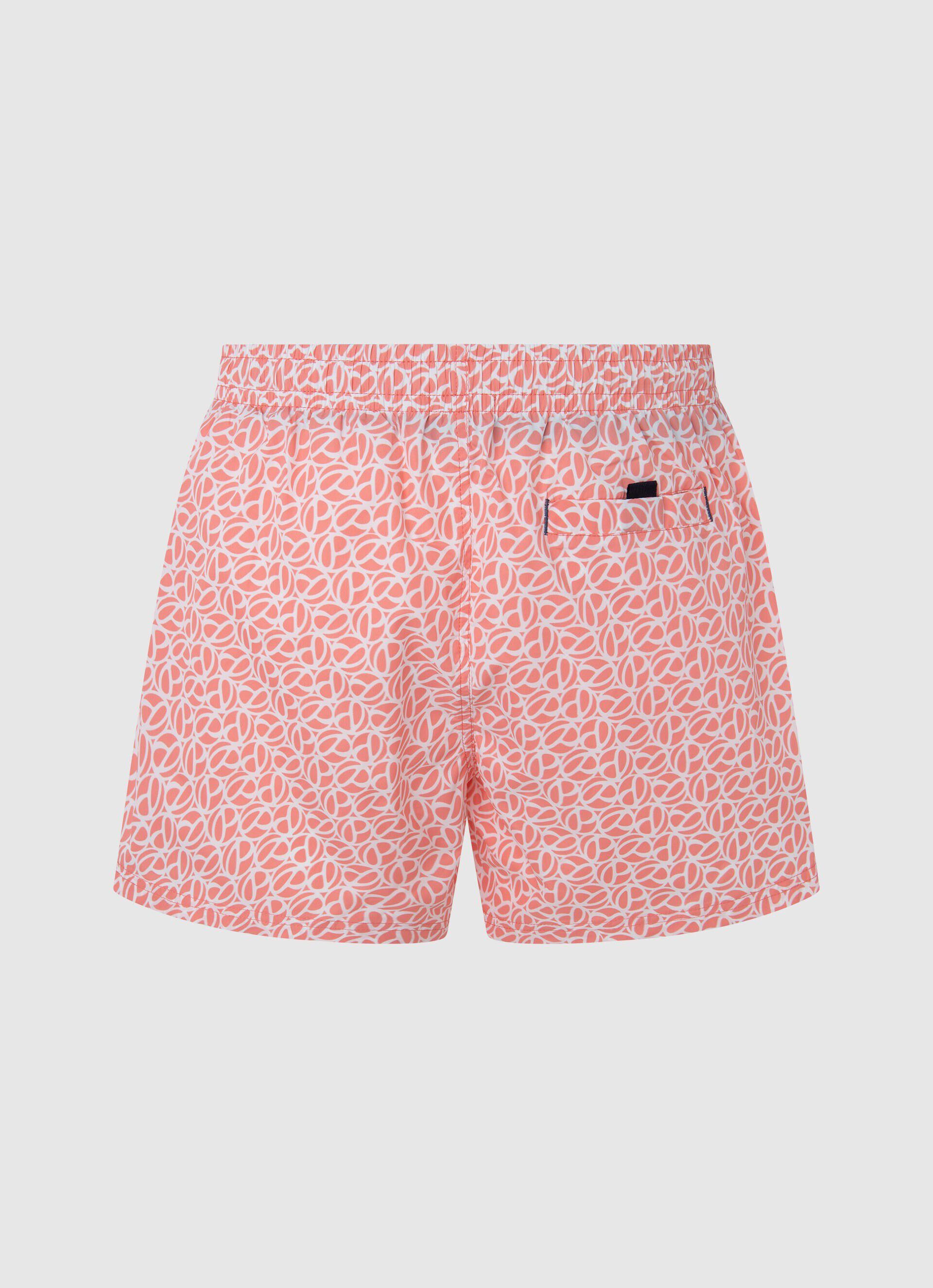 Bermuda com logo estampado - rosa coral