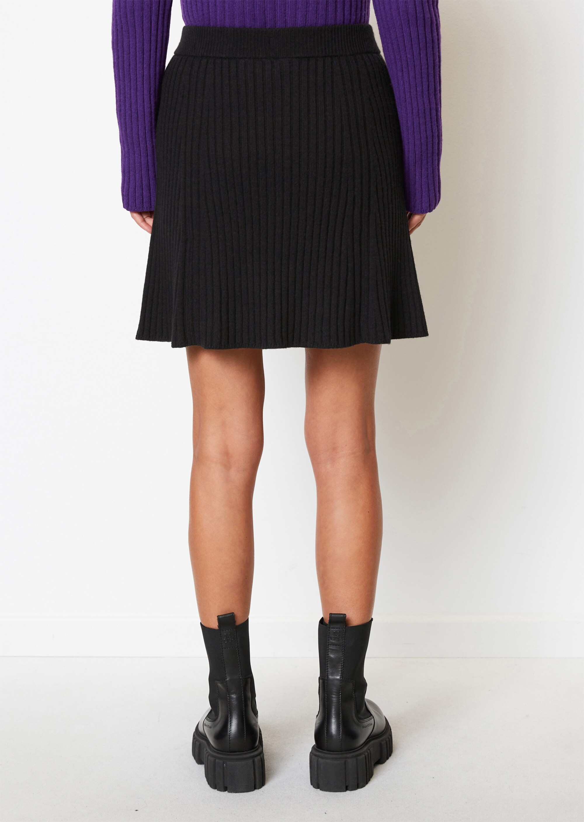Rippstrick-Minirock in A-Linie aus Soft Wool