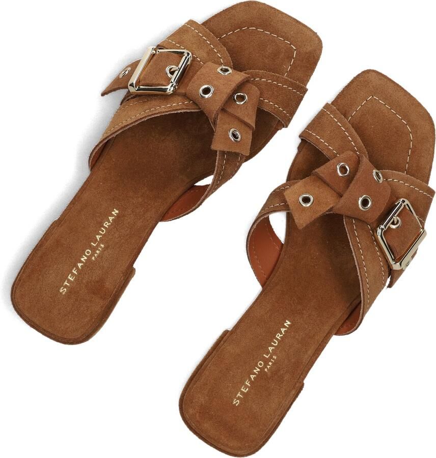 STEFANO LAURAN Slippers Dames 25037 Maat: 41 Materiaal: Suède Kleur: Bruin
