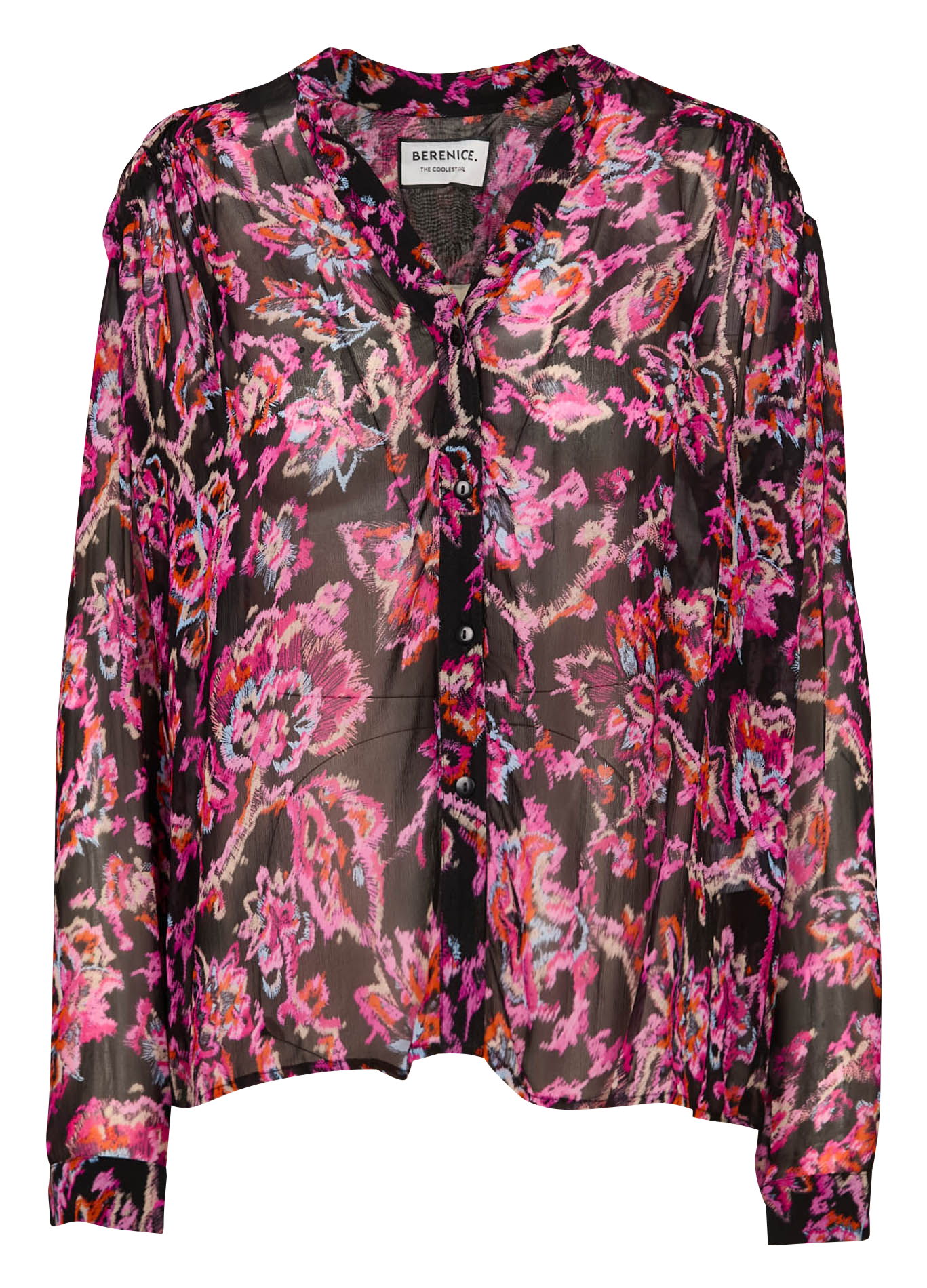 ERIKA - Chemise col V imprimé floral | Noir