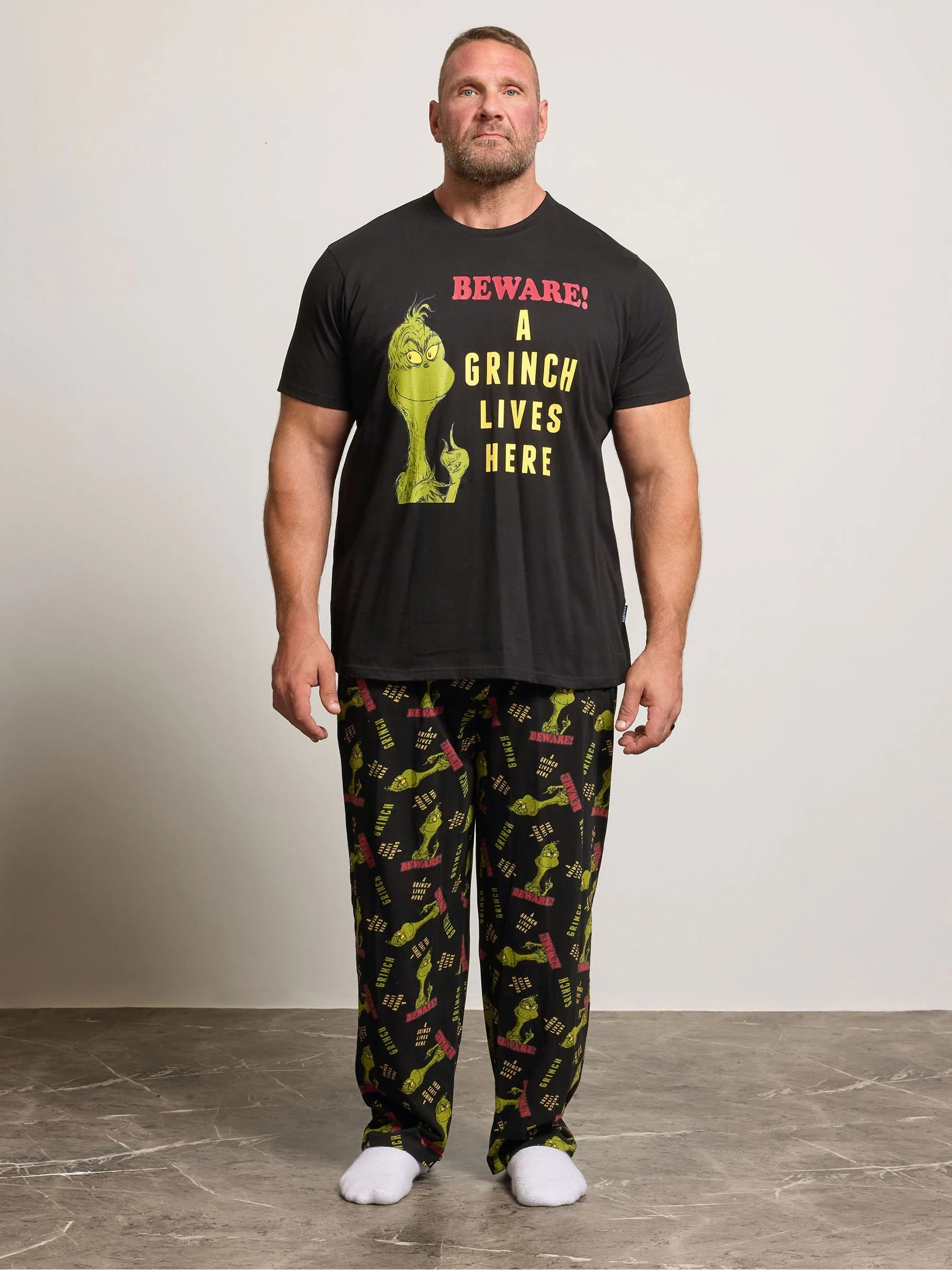 BadRhino Big & Tall Grinch jersey Pyjama's Set