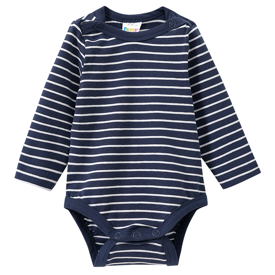 Famy 3 Baby Bodys in verschiedenen Dessins dunkelblau / weiss
