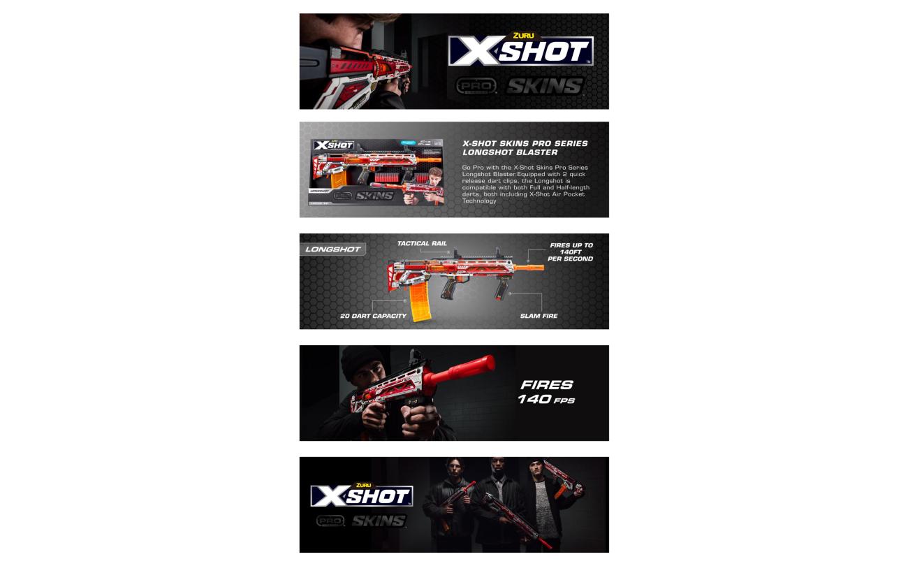 X-shot Skins Pro Longshot met 40 darts