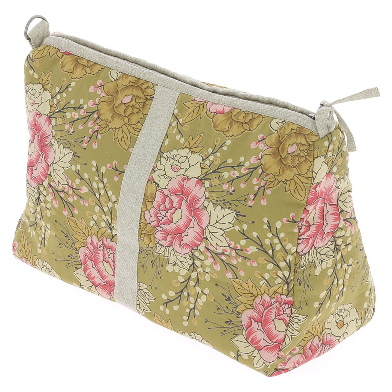 En Fil d'Indienne Trousse de toilette Bloom olive - 34x22x15 cm