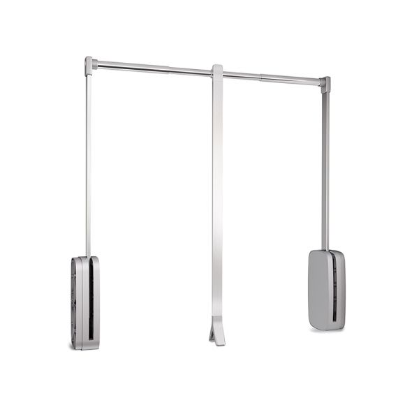 Emuca Varão Basculante Roupeiro Sling, Regulável 600-830 mm, Até 12 Kg, Aço, Cromado - 7030111