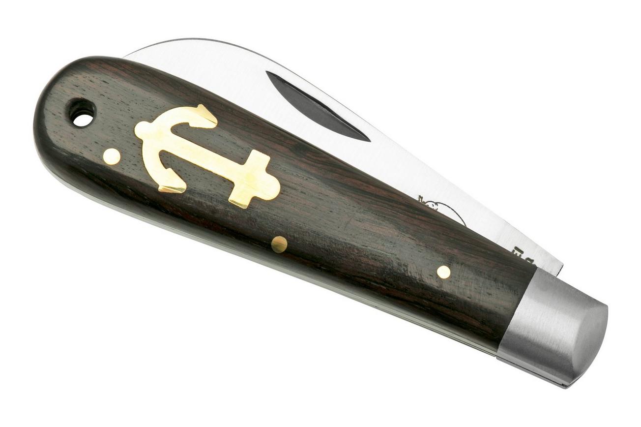 Otter Anchor Knife 174 R ML Small Stainless, Grenadilla Brass Anchor, zakmes