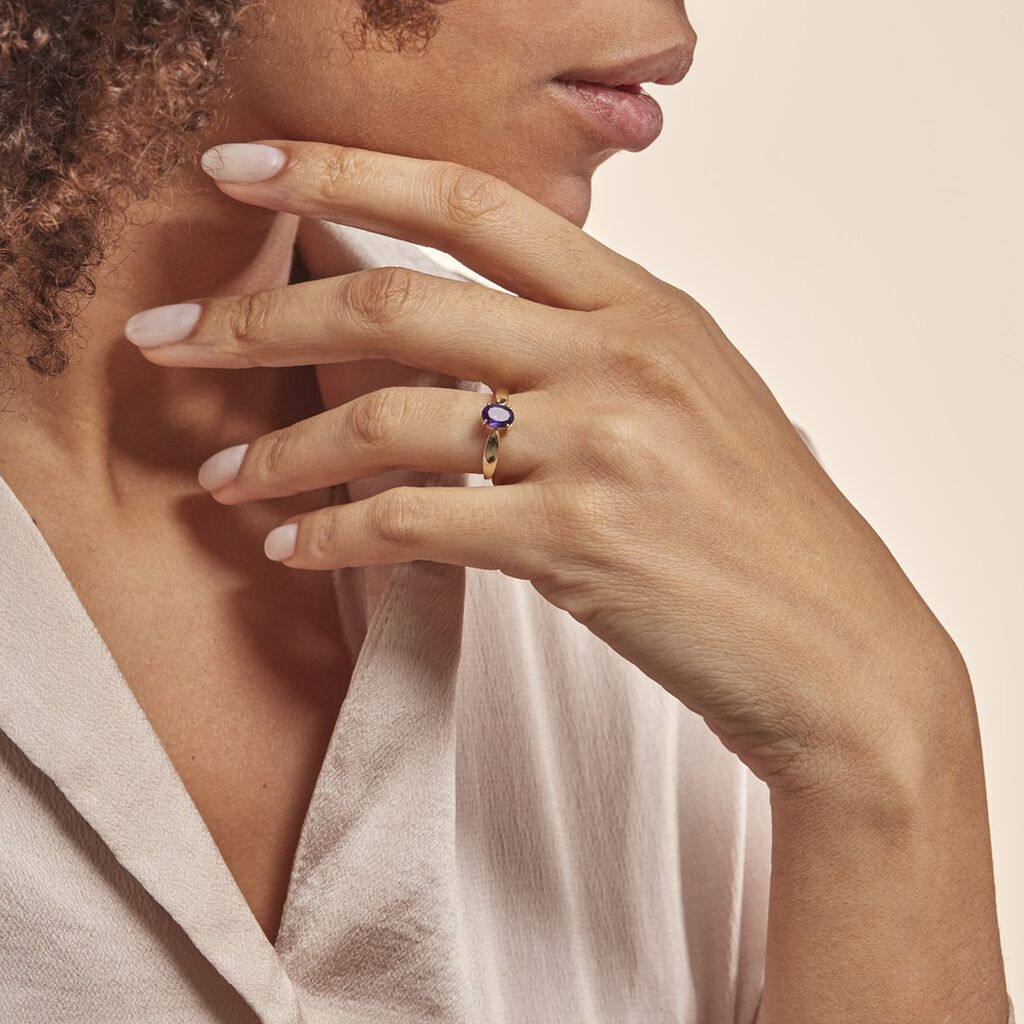 Bague Solitaire Arzula Or Jaune Amethyste
