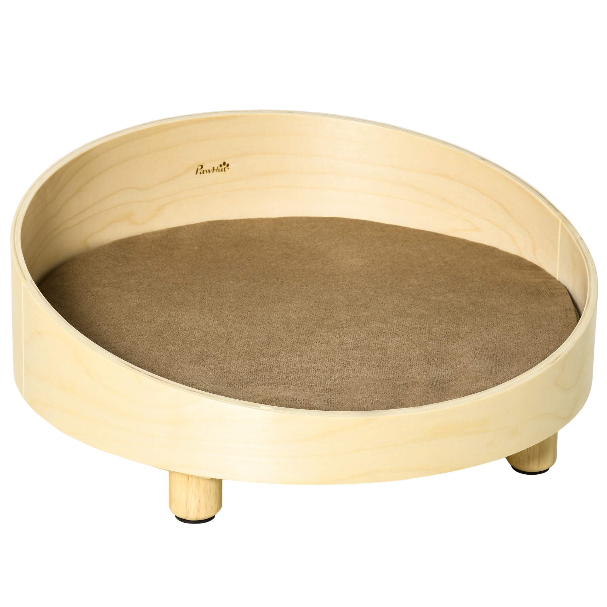 PawHut Hundebett mit Kissen natur 59L x 59B x 23,5H cm