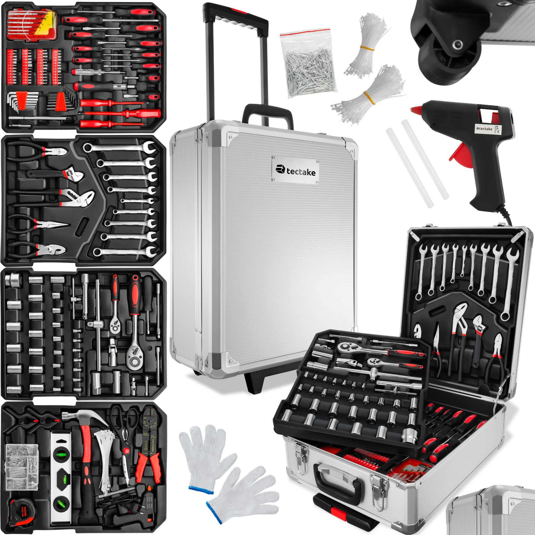 tectake® Trolley Werkzeugkoffer 599-tlg.