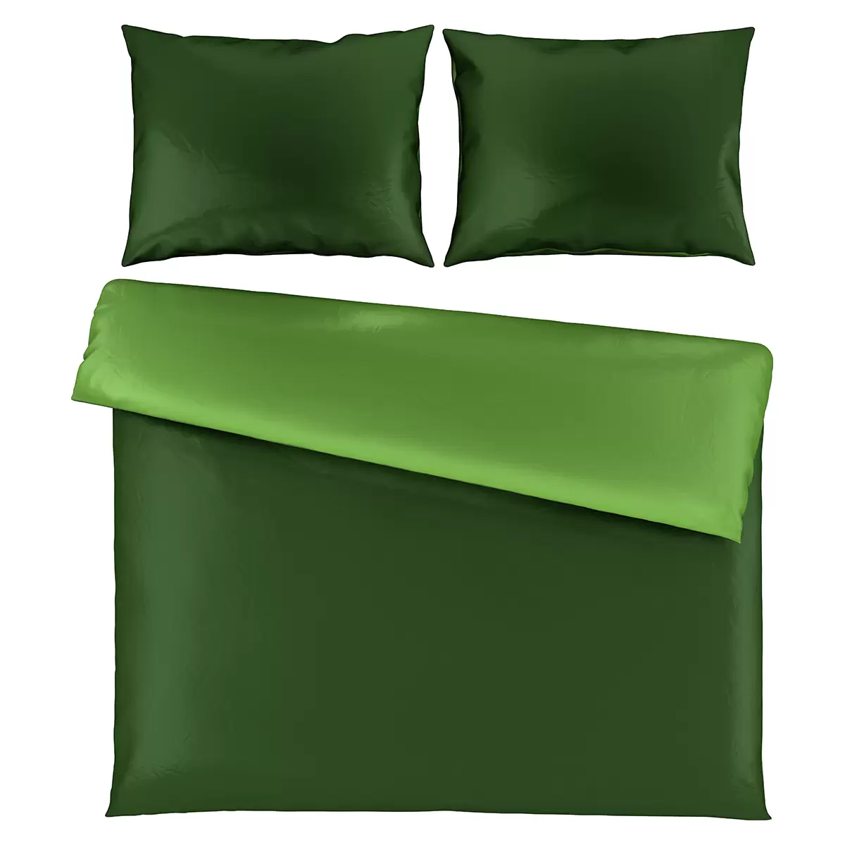 Bettwäsche-Set Satin doubleface Melissa hellgrün,dunkelgrün