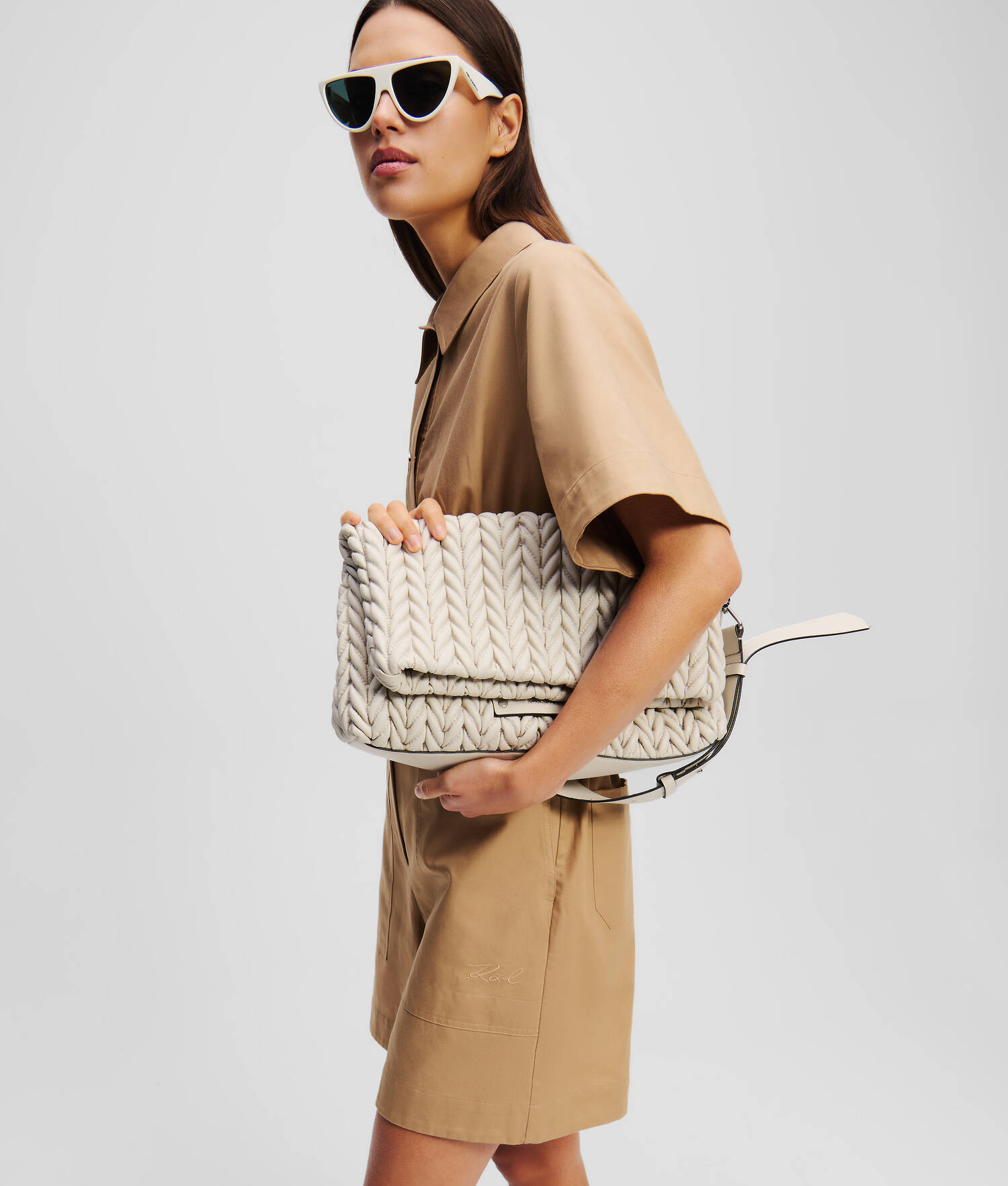 GRAND SAC PORTÉ ÉPAULE K/WEAVE - Ciment