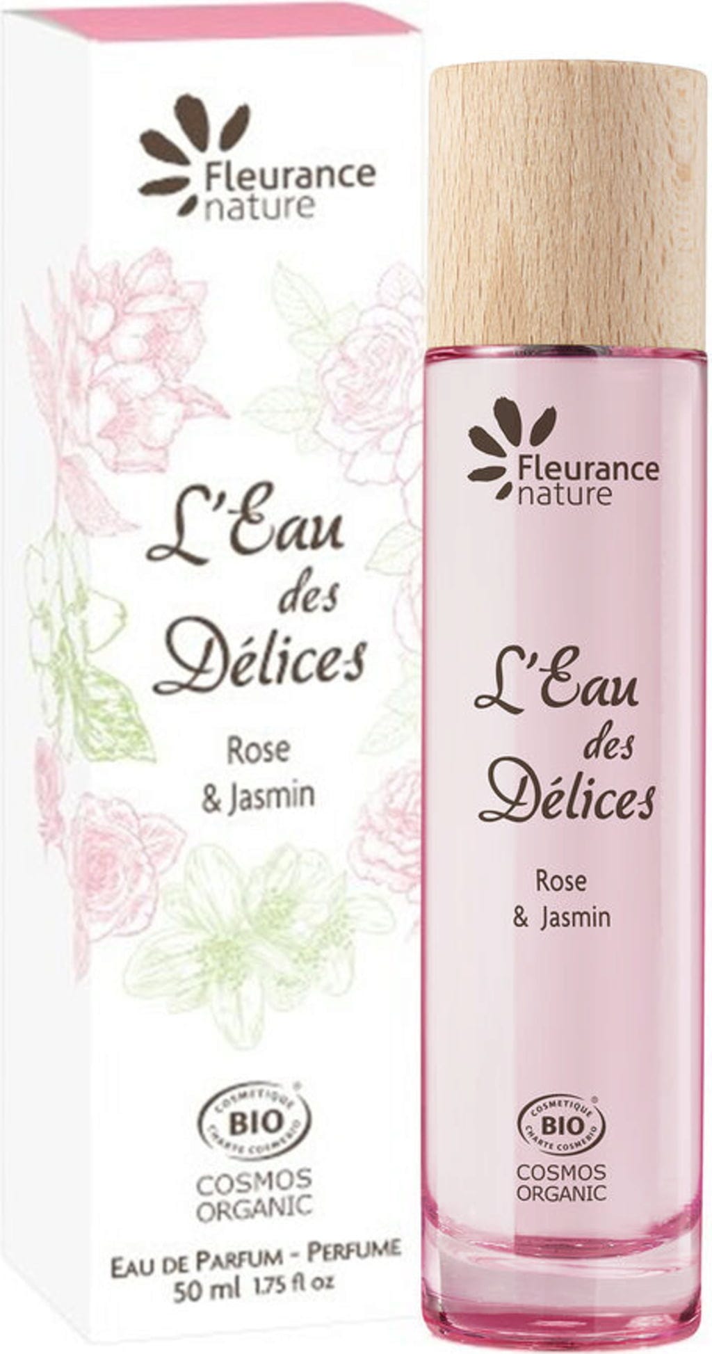 Fleurance nature  L'Eau des Délices Parfum Rose & Jasmin, 50 ml