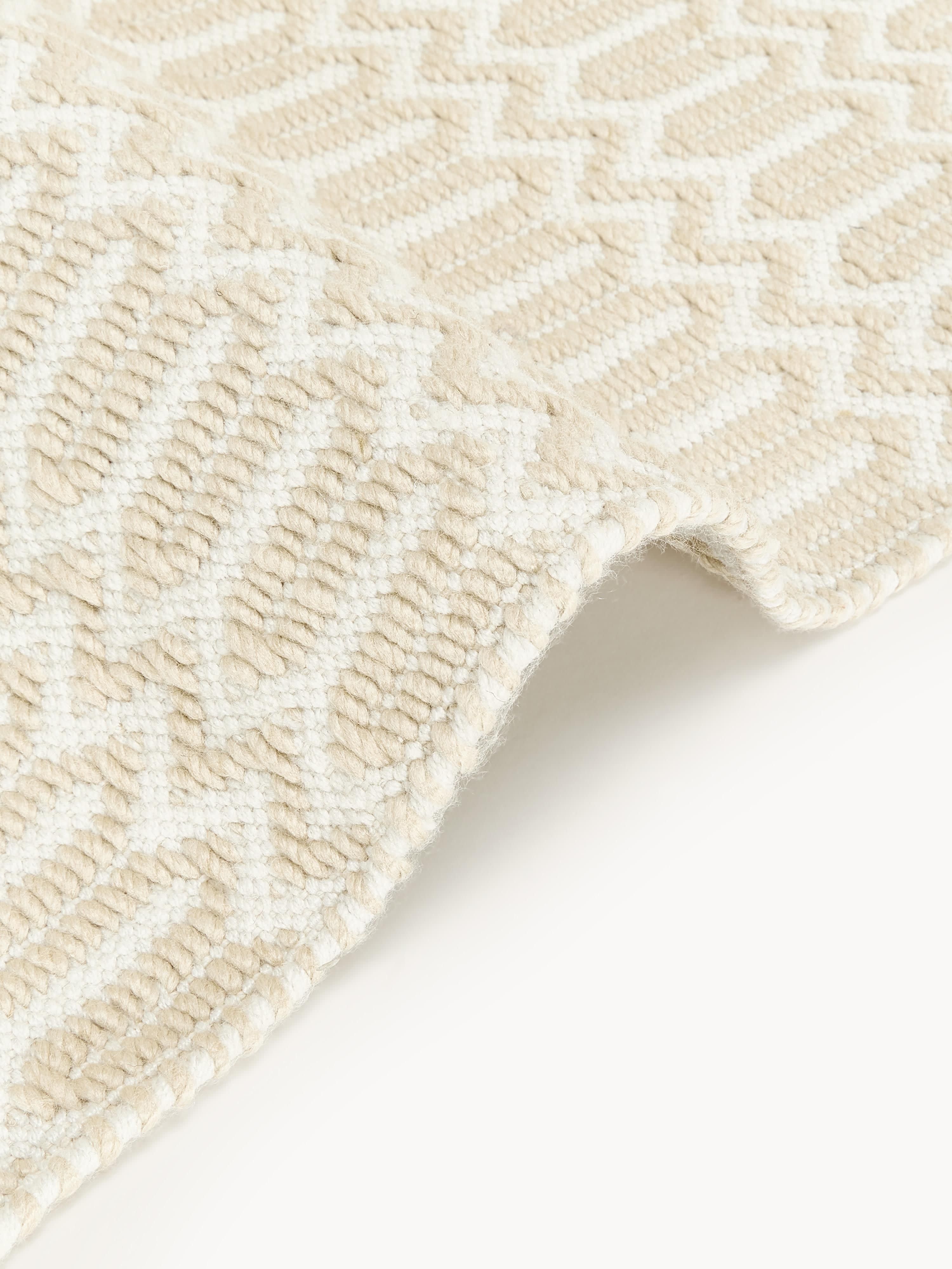 Handgeweven in- & outdoor loper Rune met geometrisch patroon
