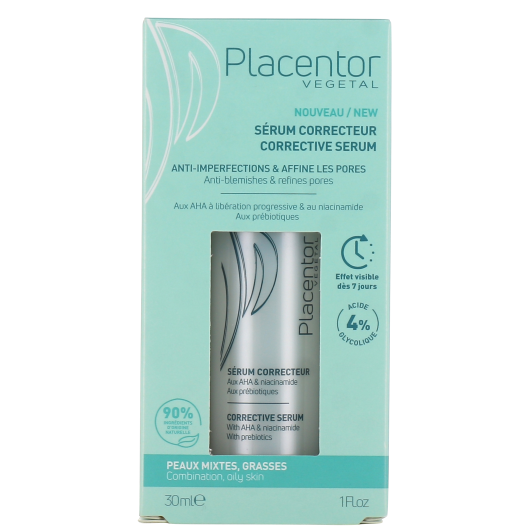 Placentor sérum anti imperfections aux AHA - Peau mixte à grasse