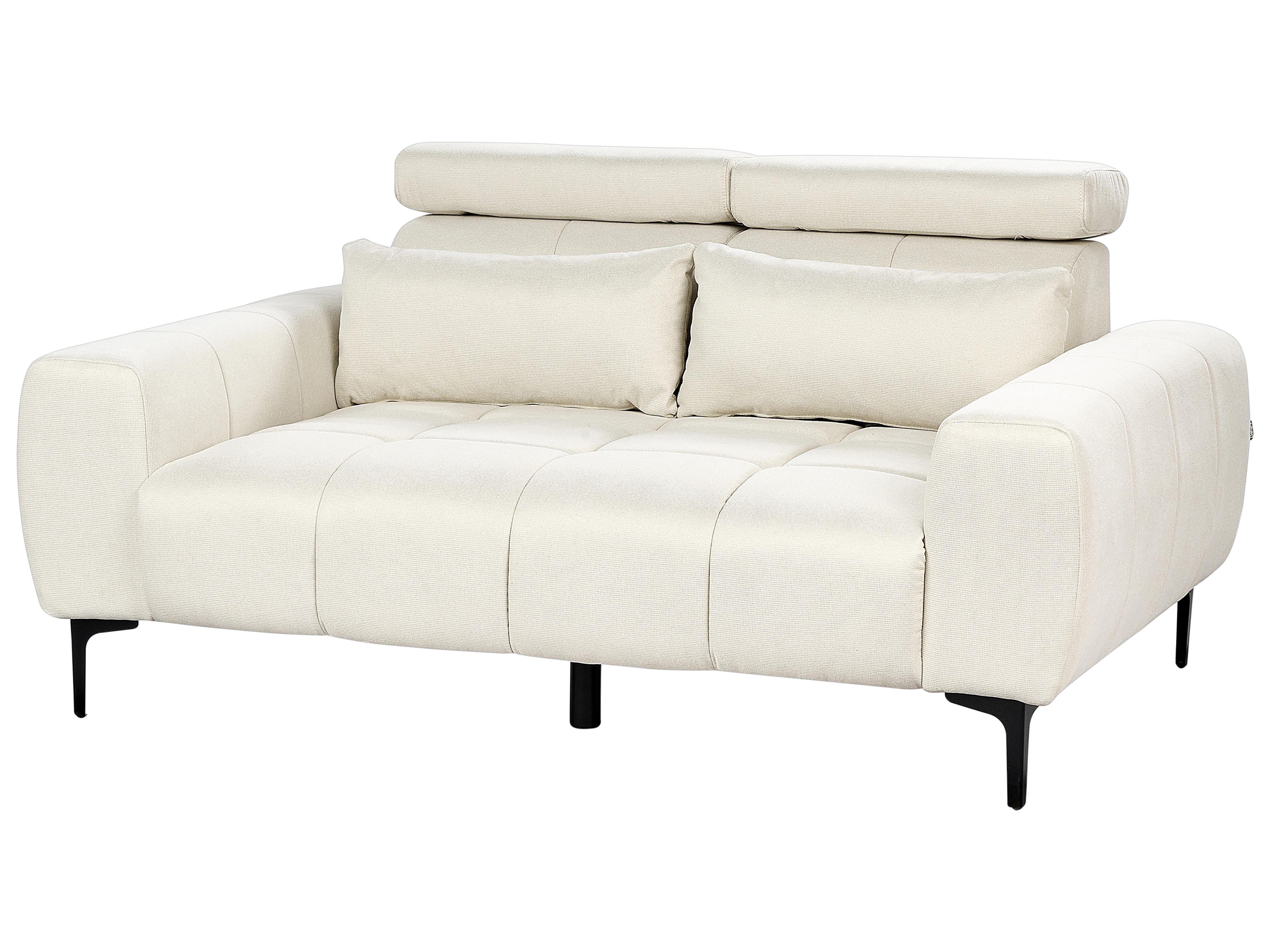 Bank 2-zits VEGAMO Stof Lichtbeige