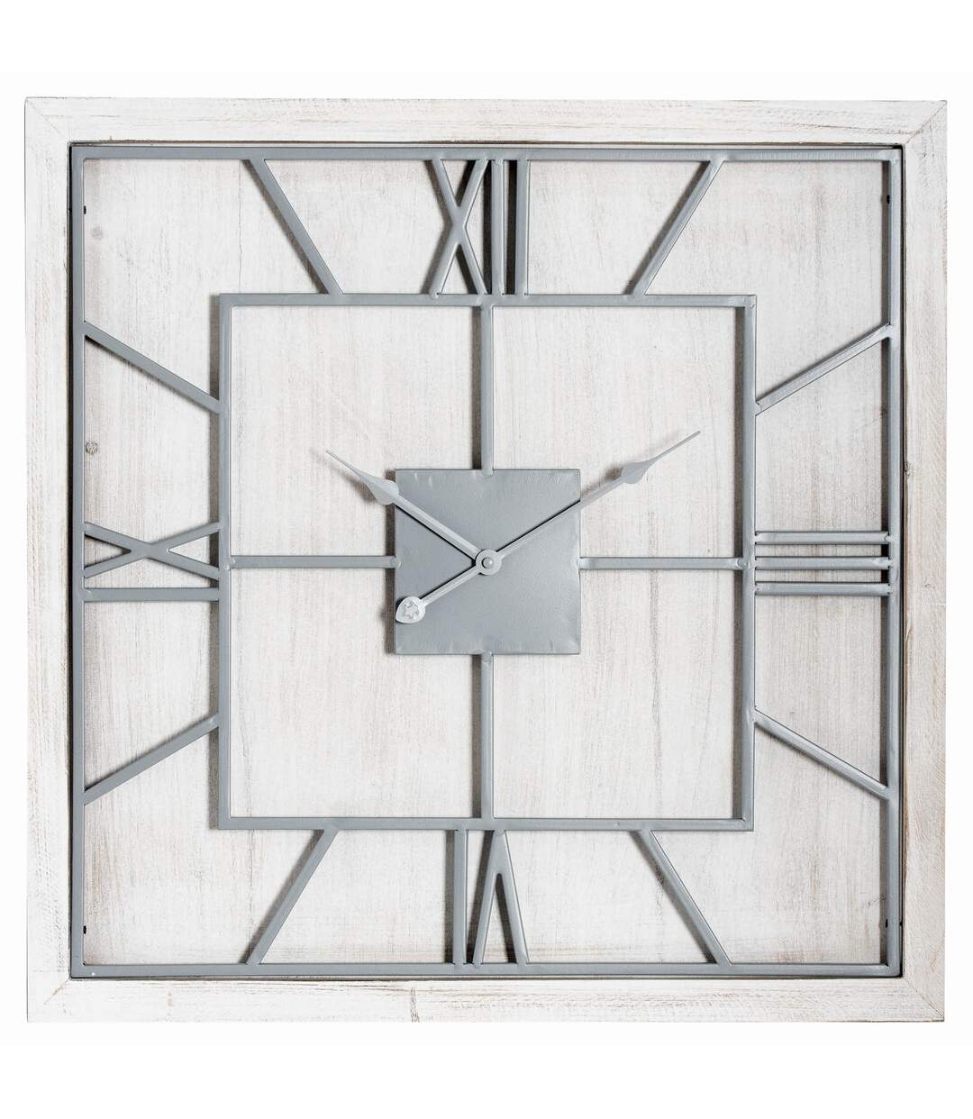 Hill Interiors - Horloge murale WILLISTON (Blanc / Argenté) (90 cm x 5 cm x 90 cm) - UTHI4483