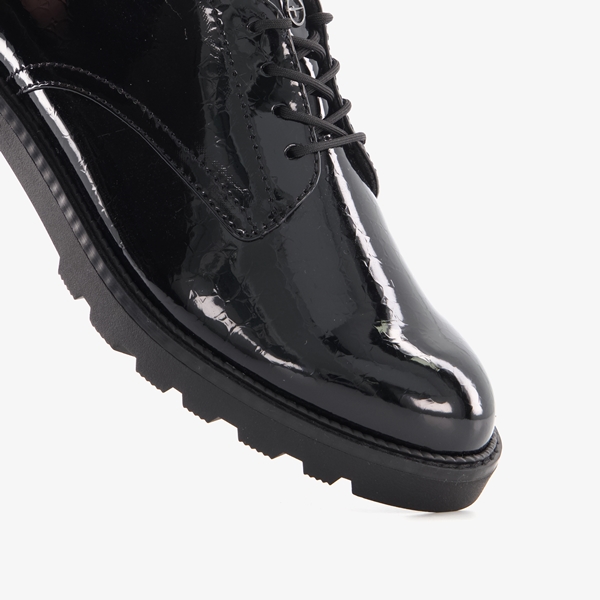 Tamaris dames lak veterschoenen zwart