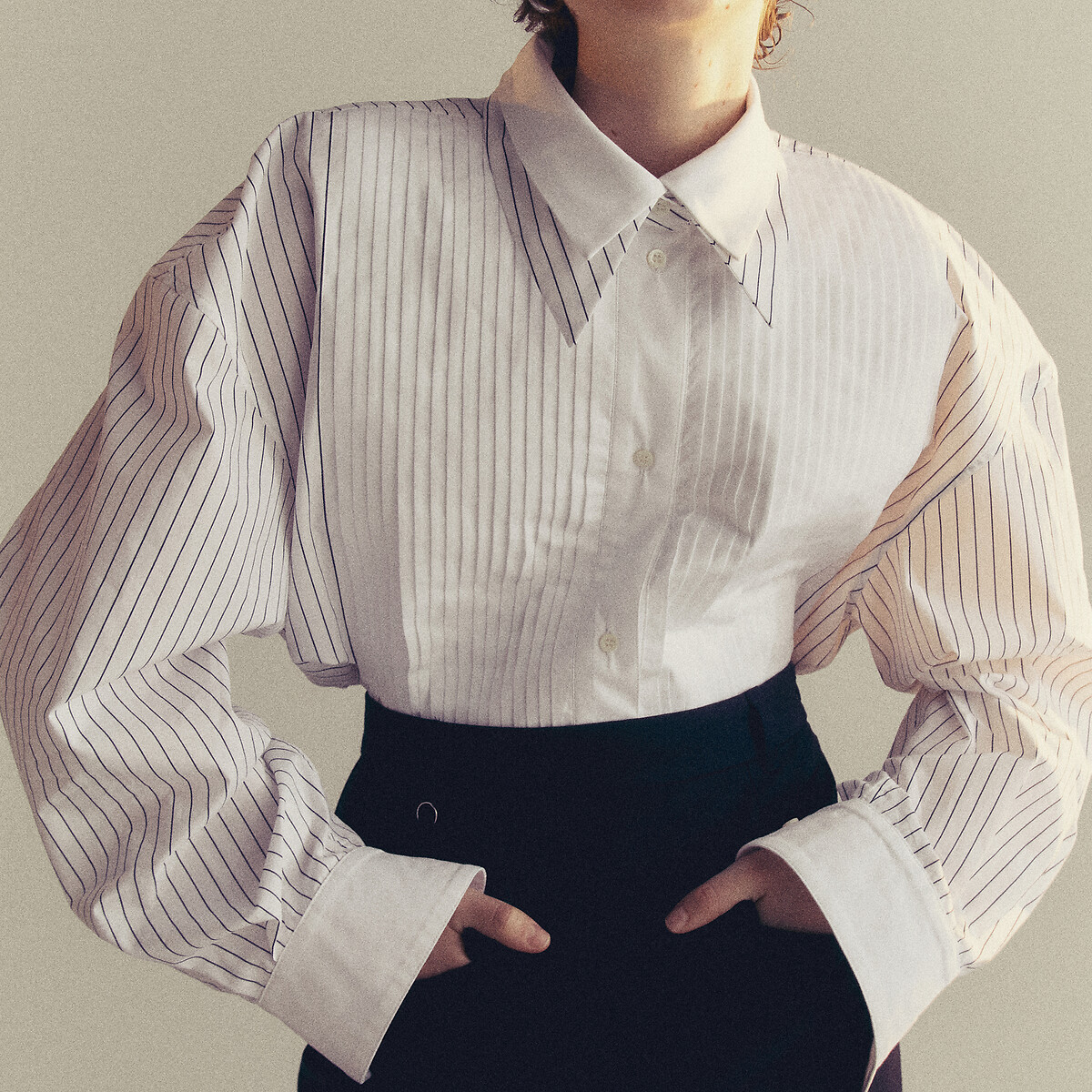 JEREMY CURRAT X LA REDOUTE<br>Camisa listrada, fabricada na Europa