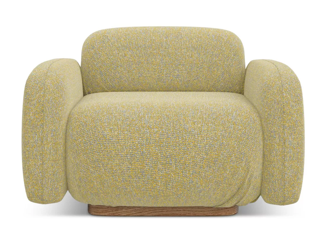 Fauteuil en tissu texturé - moutarde - AILANI