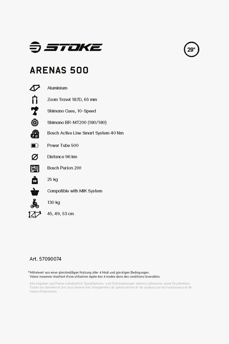 Stoke Arenas 500 29 E-Bike 2024