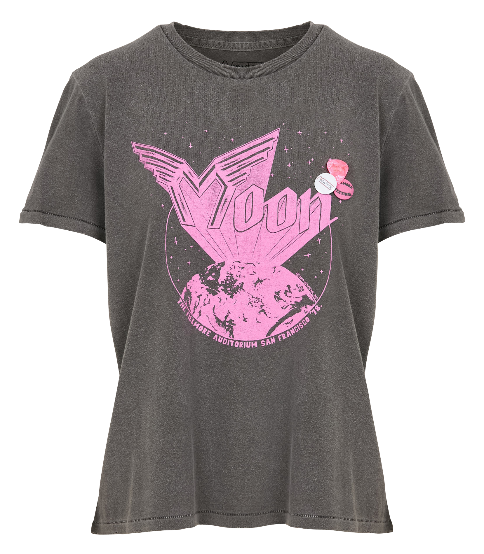 STARLIGHT MOONFALL - Tee-shirt droit col rond sérigraphié en coton | Gris