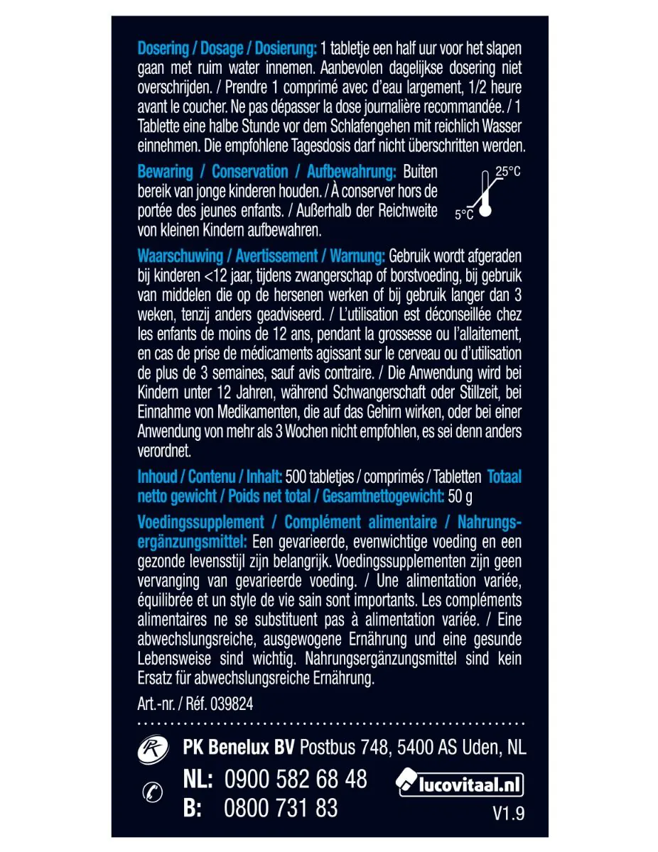 Melatonine tabletjes 299 mcg