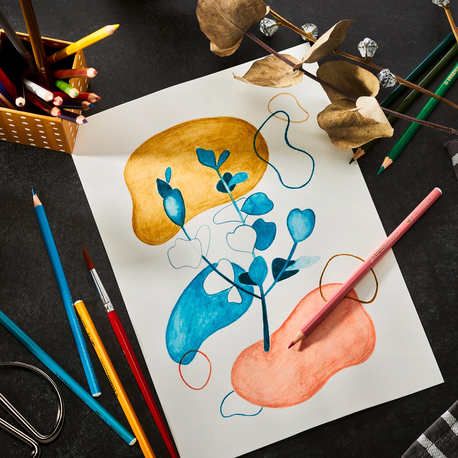 STABILO Aquacolor - Aquarel Kleurpotlood - Metalen Set 12 St.