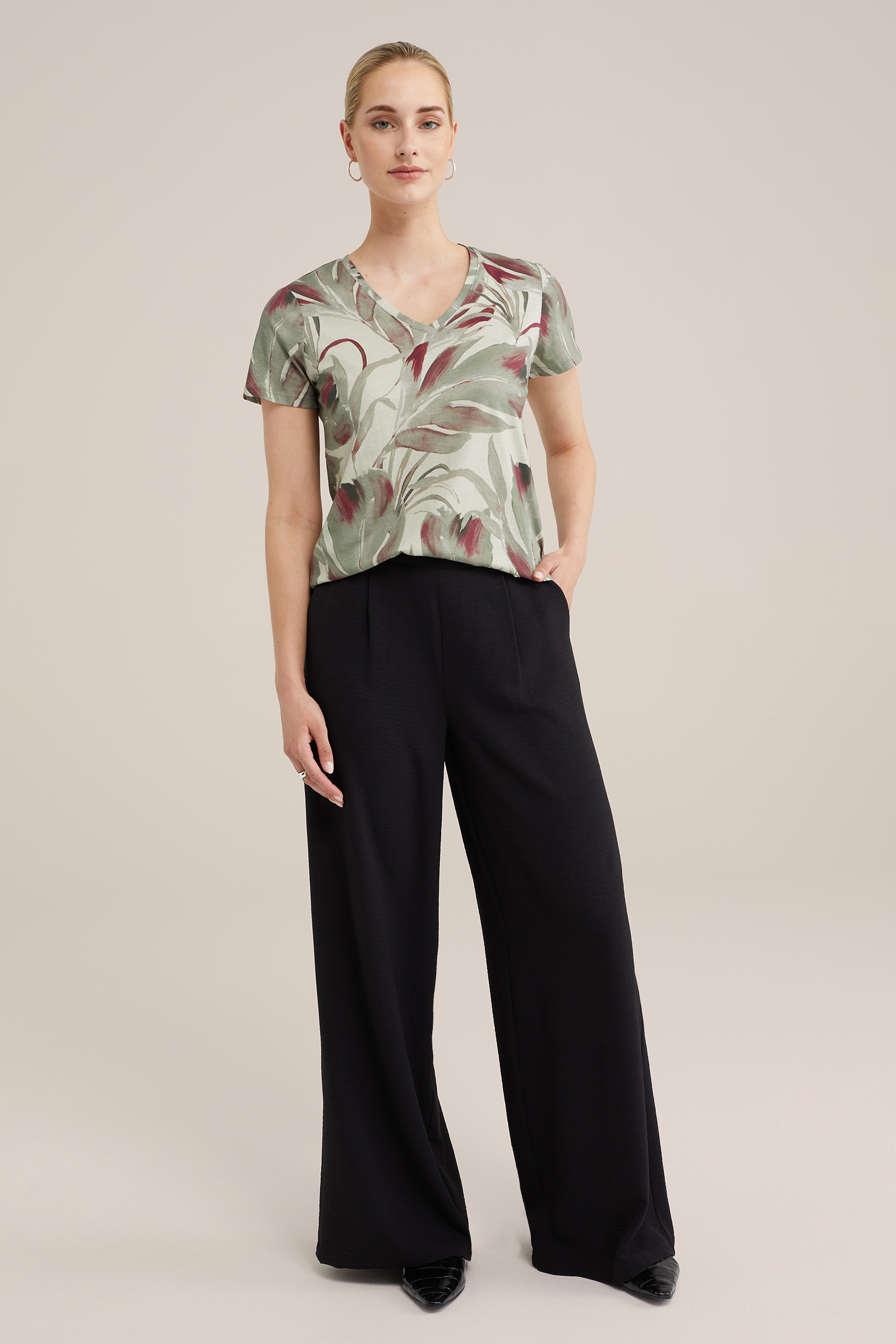 T-shirt met dessin WE Fashion Mosgroen