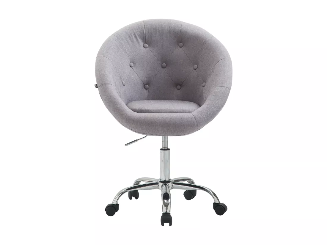 Tabouret de bureau - Tissu & Métal chromé - Gris - London V2 Stoff