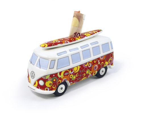 VW T1 BUS SPARDOSE MIT SURFBRETT- BUBBLE