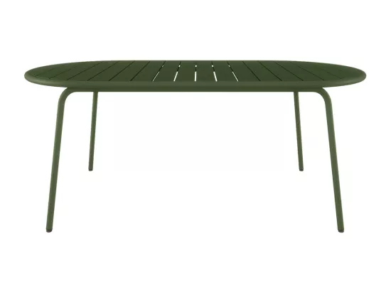 Table de jardin ovale L.180 cm en métal - Kaki - MONTEFARO de MYLIA