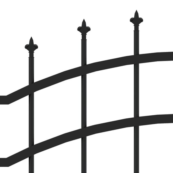 vidaXL Hagegjerde med spydtopp svart 140 cm pulverlakkert stål