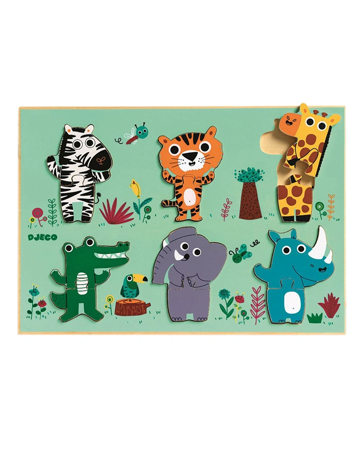 Holz-Puzzle COUCOU CROCO 13-teilig in bunt