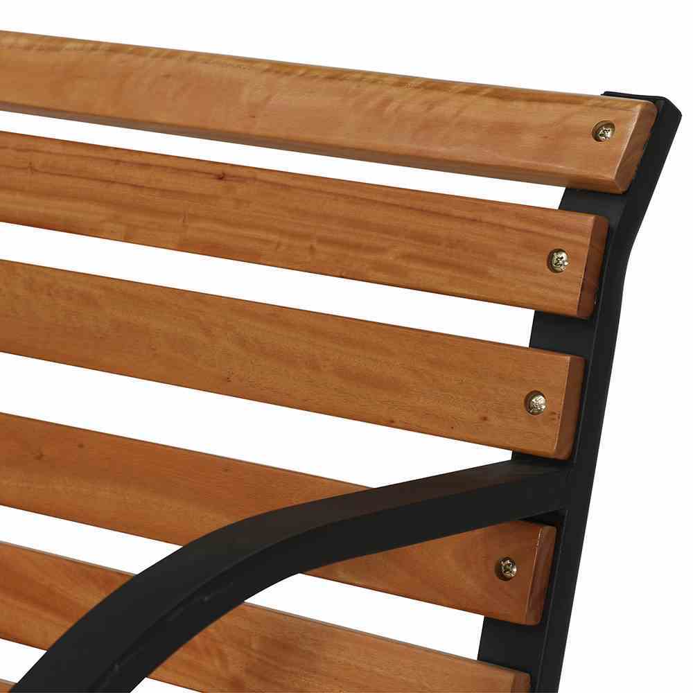 2-Sitzer Bank MENORCA - schwarz - Hartholz - Stahl - 122 cm