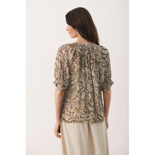 Part Two PopsyPW Bluse, Military Olive Botanical, 42