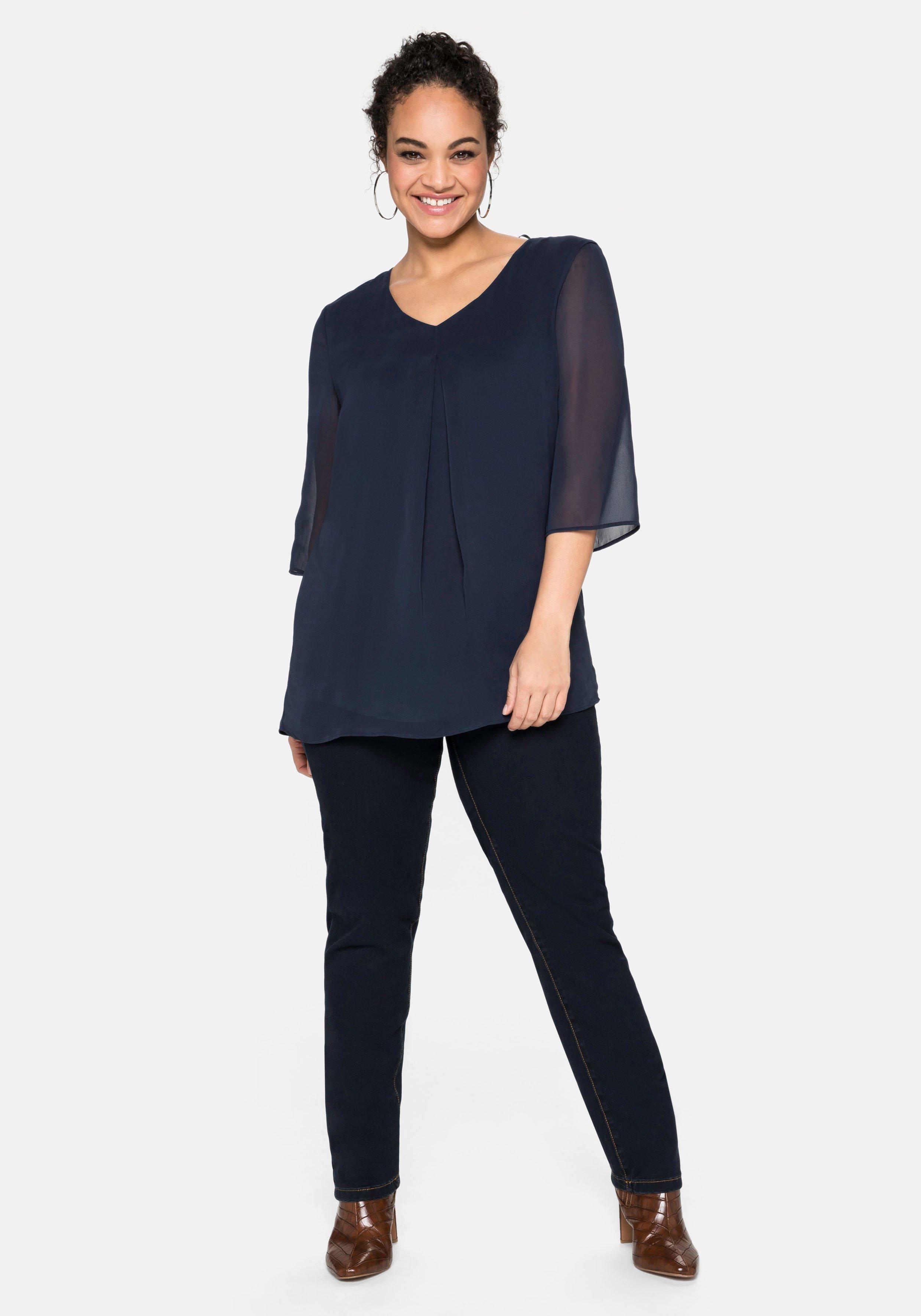 Tunika im Layerlook, mit Chiffon