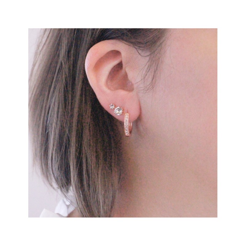 Boucles d'oreilles Eclat - Or Rosé et Cristal