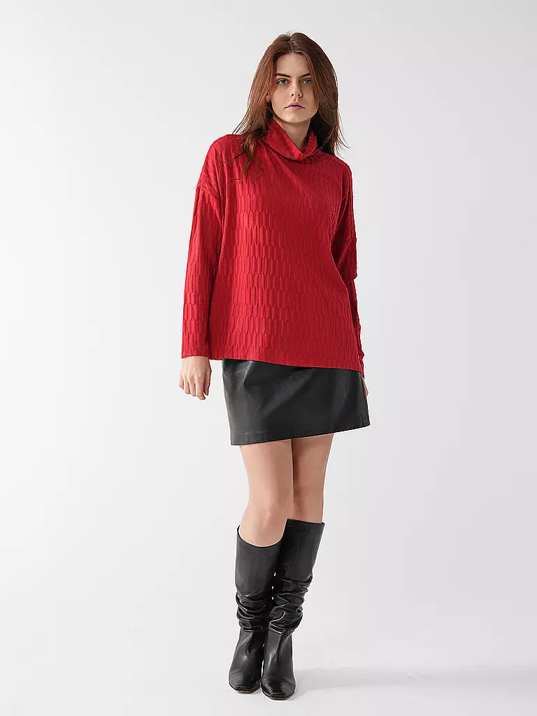 BRAX Rollkragenshirt rot