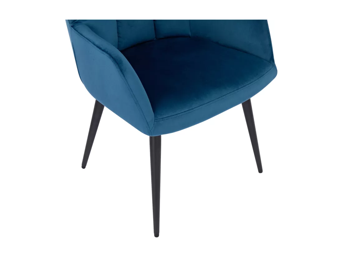 Lot de 6 chaises avec accoudoirs - Velours et métal - Bleu - PEGA de PASCAL MORABITO