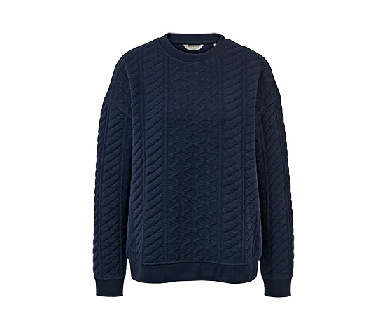 Sweatshirt mit Zopfmuster