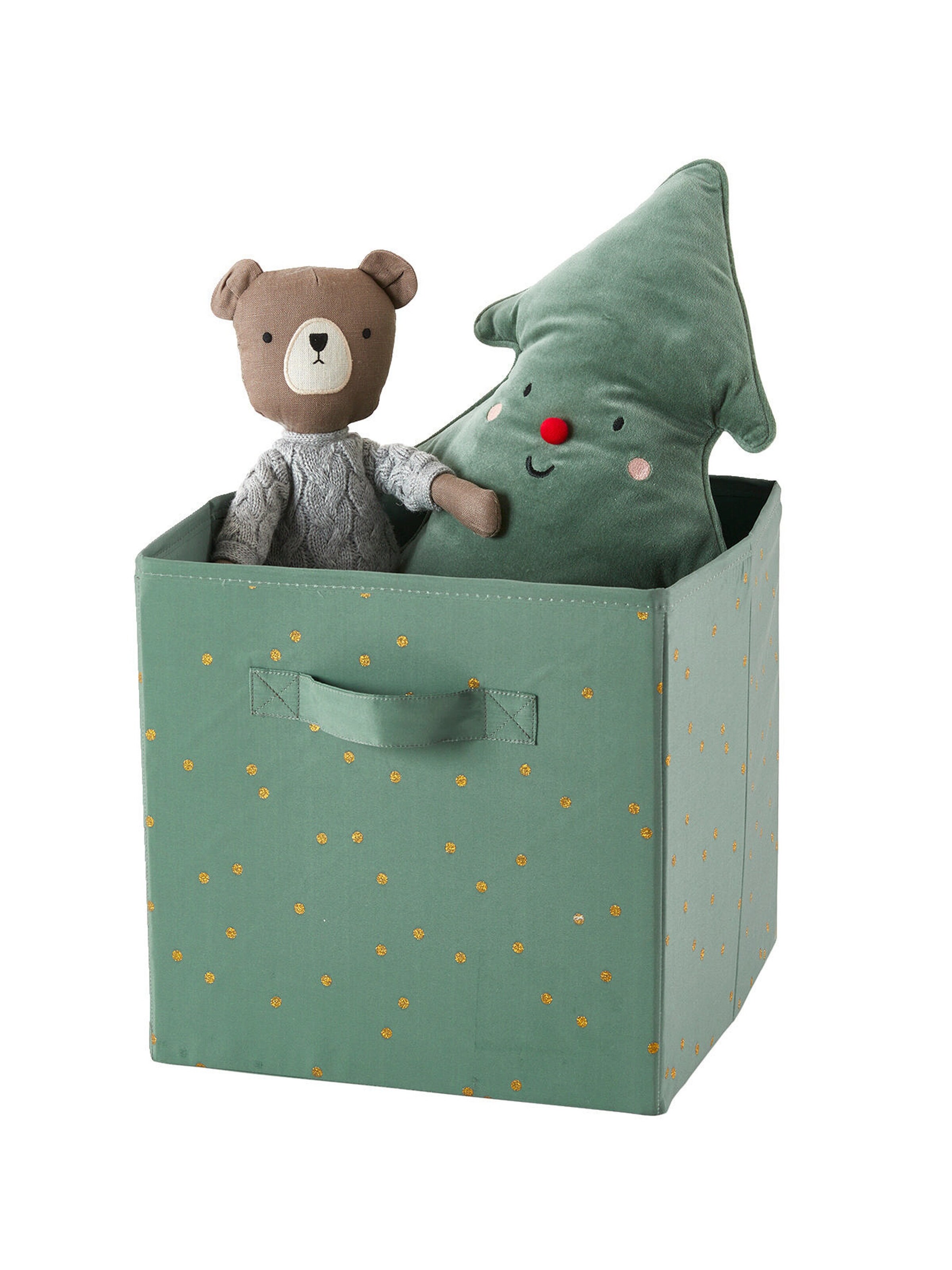 Vertbaudet 3er-Set Kinderzimmer Aufbewahrungsboxen GRÜNER WALD braun/grün