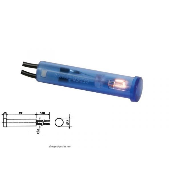 Velleman Luz Piloto Redonda 7mm 24v Azul - CRAF024B