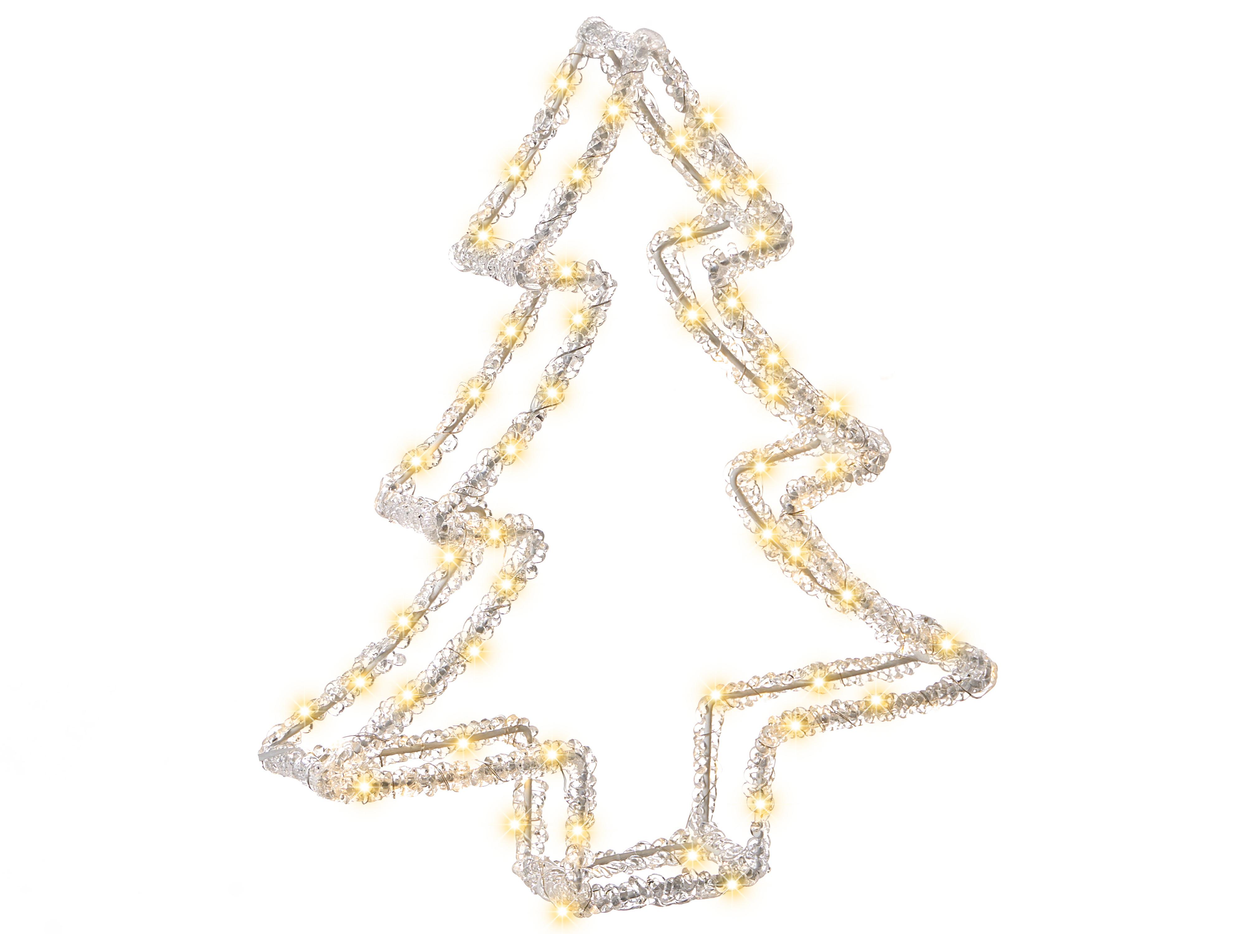 Buitendecoratie LED OLBOAN Kerstboom 34 cm Wit