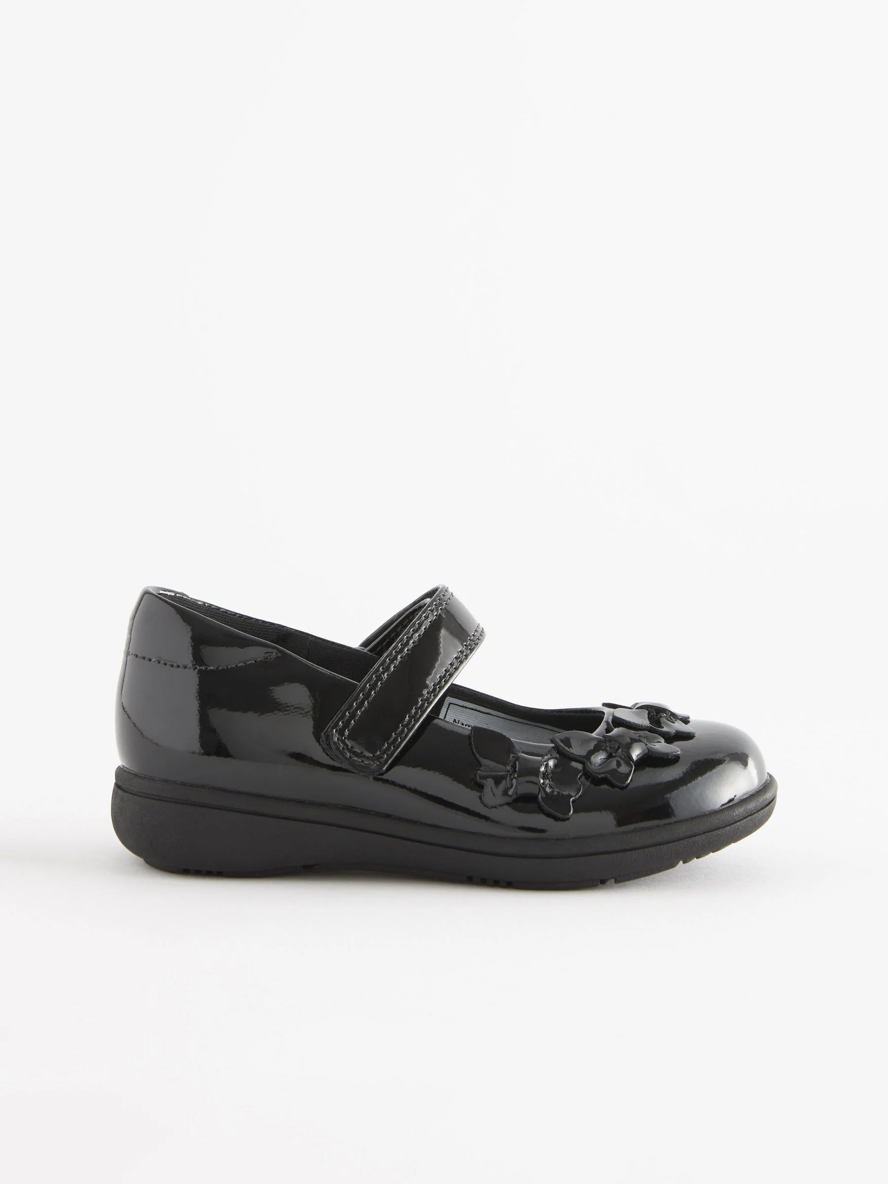 Zwart lak - Junior Mary Jane-schoolschoenen met vlinder
