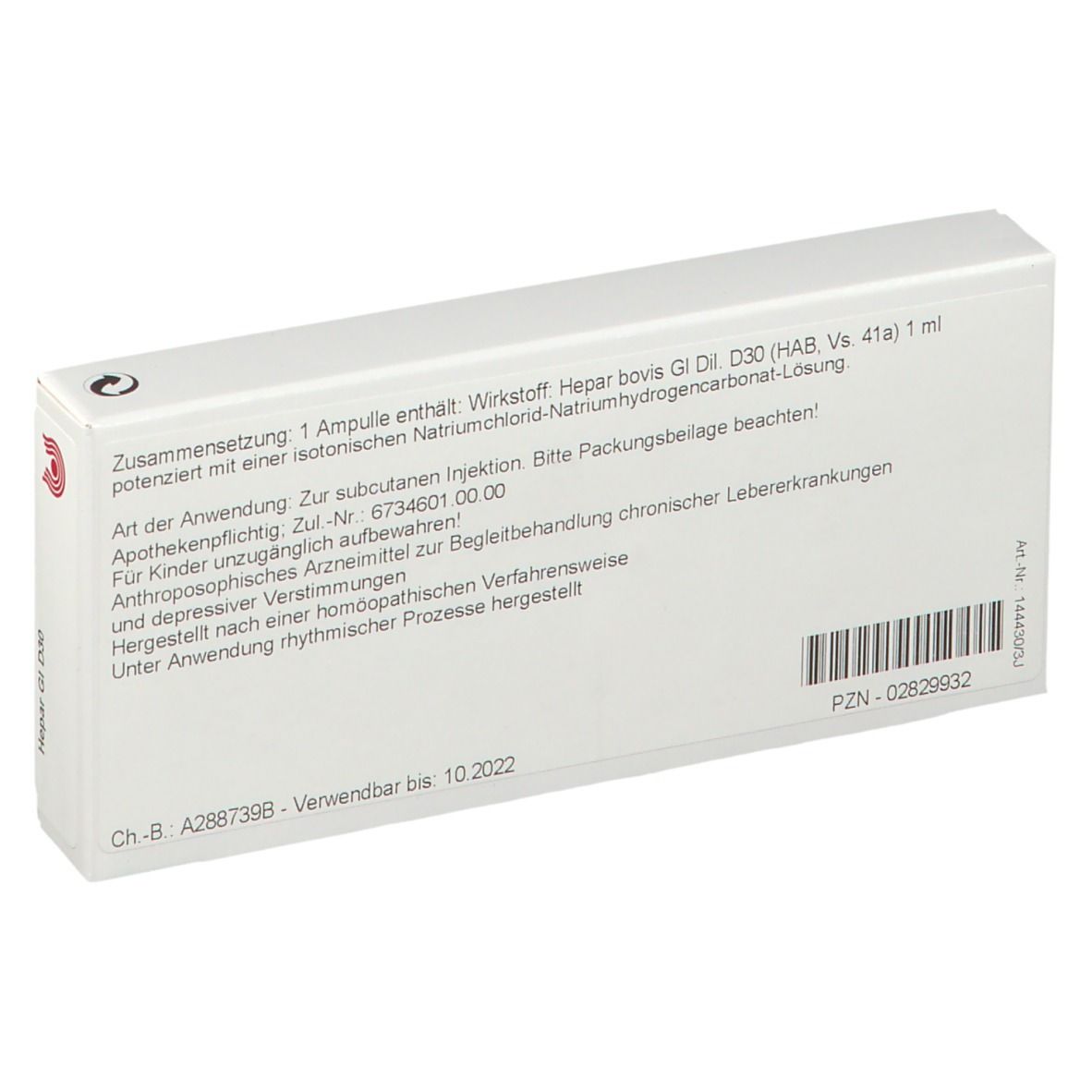 WALA® Hepar Gl D 30 Ampullen